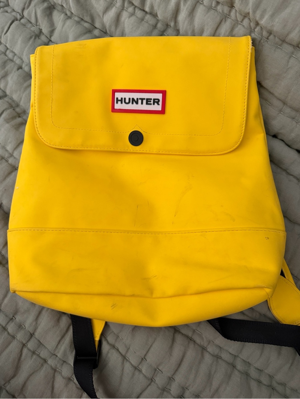 Hunter Bright Yellow Men's Backpack with Logo Patch